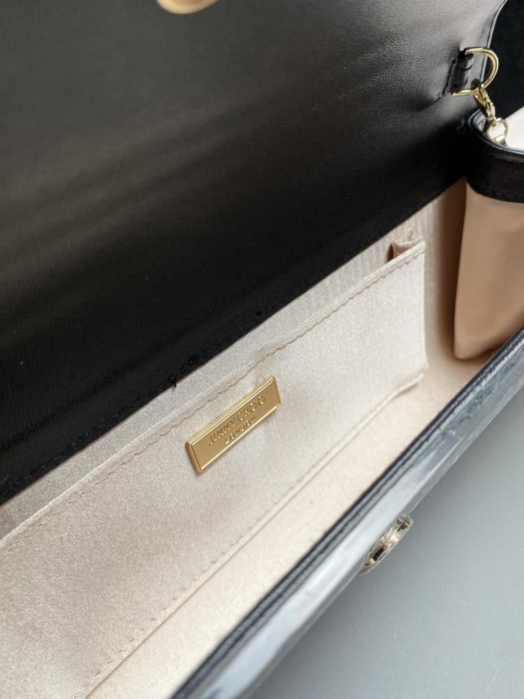 Jimmy Choo Structured Glitter Ribbed Clutch