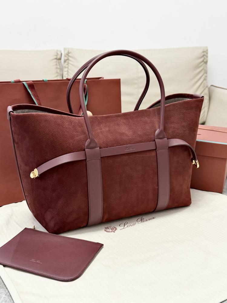 Loro Piana Large Grained Leather Tote Bag