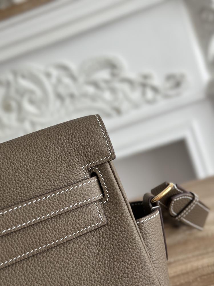 Hermes Kelly Messenger Bag 25cm - Etoupe / Gold Hardware