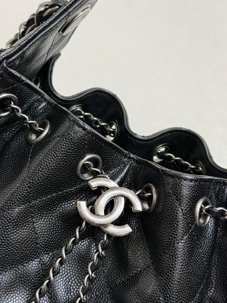 Chanel Quilted Drawstring Tote Bag