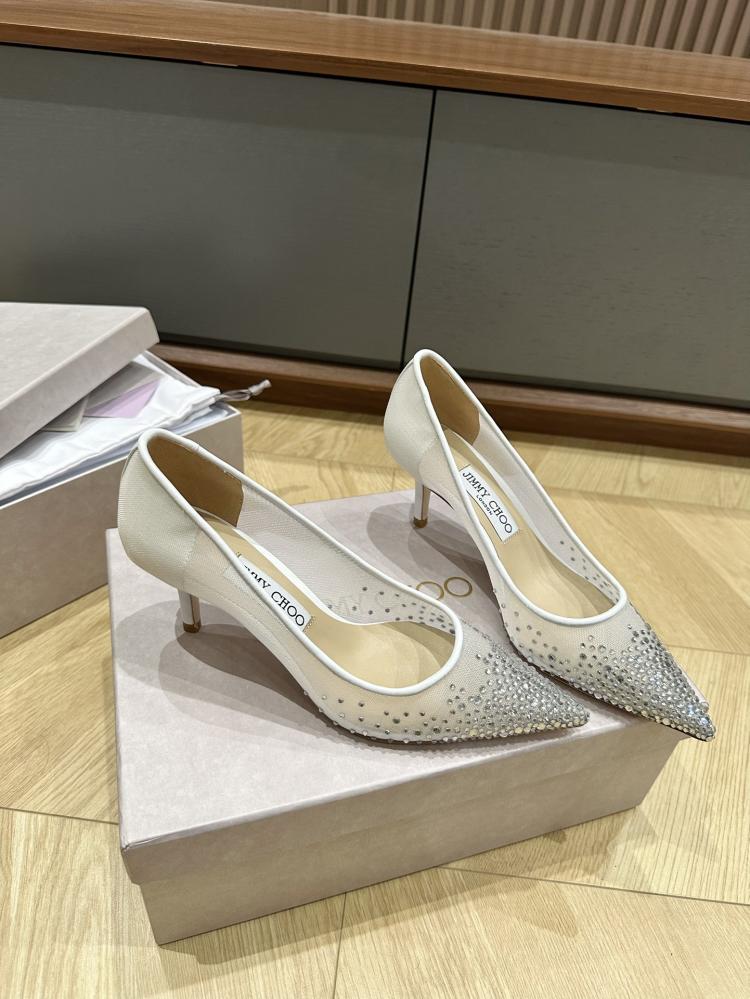 Jimmy Choo Crystal Embellished Mesh Pumps 35-41