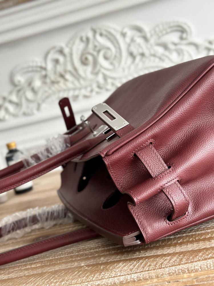 Hermes Mini Kelly II Bag 19cm - Burgundy / Silver Hardware
