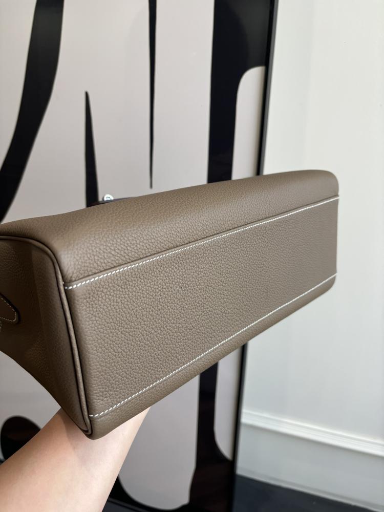 Hermes Kelly Messenger Bag 32cm - Etoupe / Silver Hardware