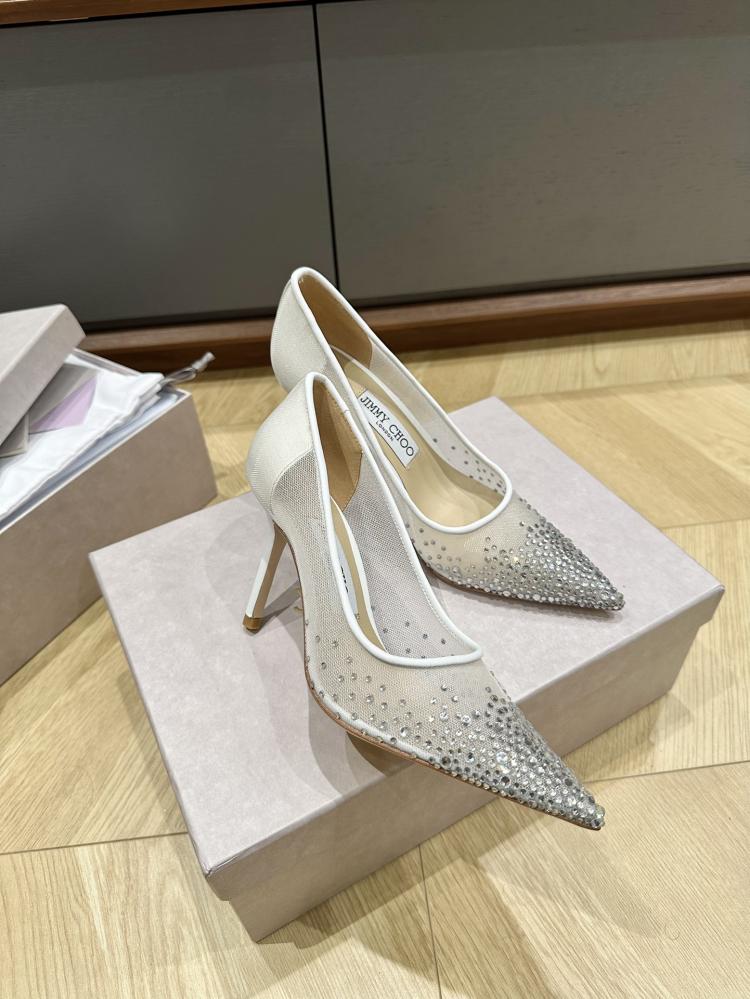 Jimmy Choo Crystal Embellished Mesh Pumps 35-41