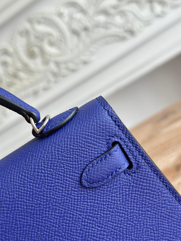 Hermes Mini Kelly II Bag 19cm - Royal Blue / Silver Hardware