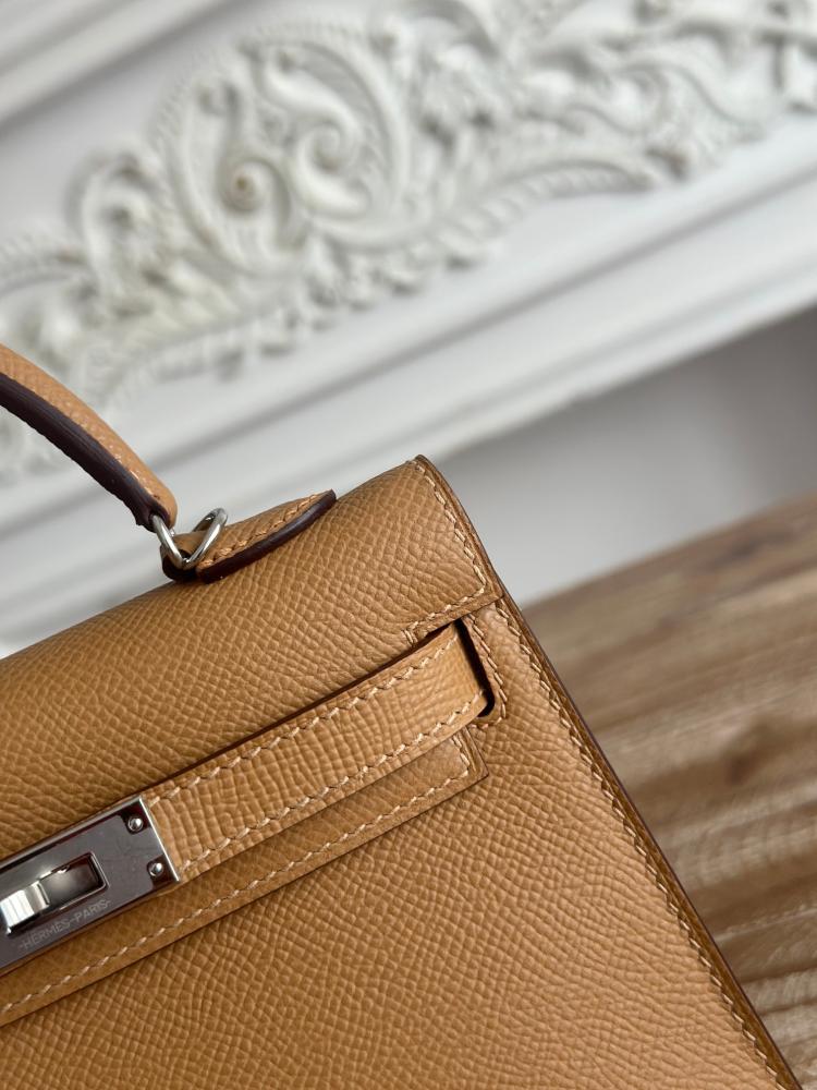 Hermes Mini Kelly II Bag 19cm - Camel / Silver Hardware
