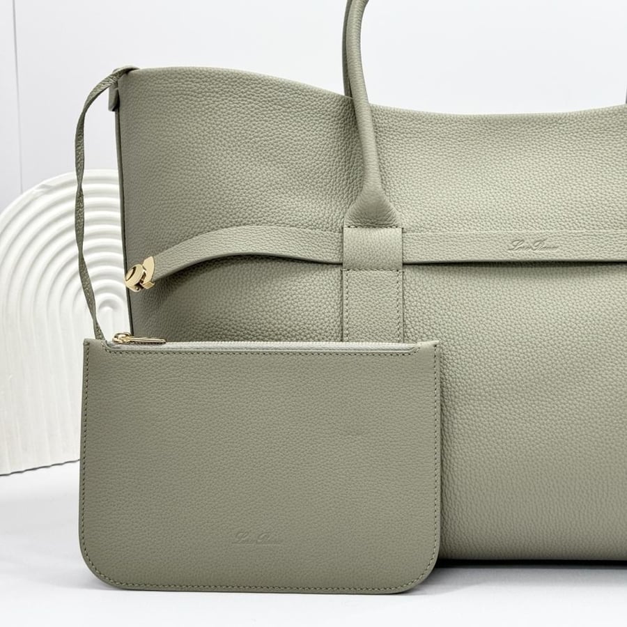 Loro Piana Large Grained Leather Tote Bag