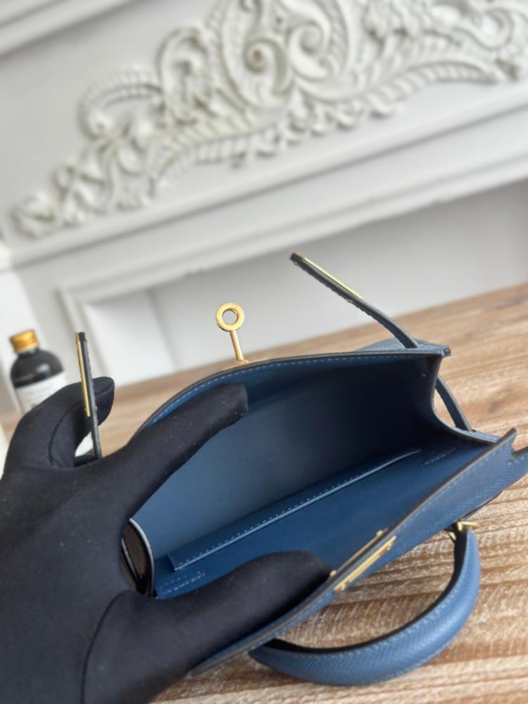 Hermes Mini Kelly II Bag 19cm - Ink Blue / Gold Hardware