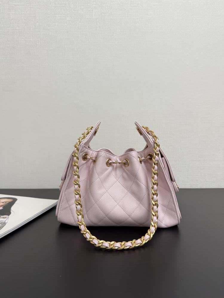 Chanel Quilted Drawstring Tote Bag