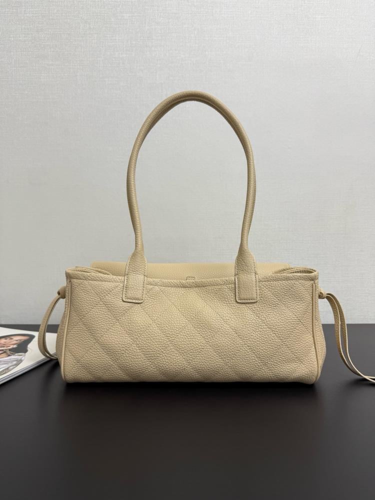 Chanel Quilted Grained Leather East-West Flap Bag