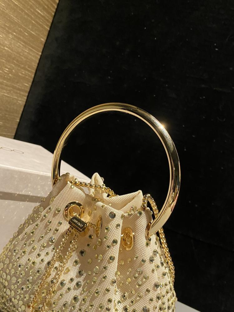 Jimmy Choo Bon Bon Satin & Crystal Embellished Bucket Bag Collection