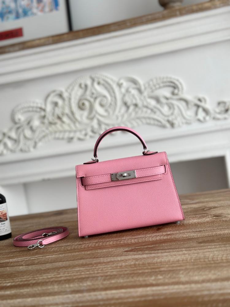 Hermes Mini Kelly II Bag 19cm - Pink / Silver Hardware