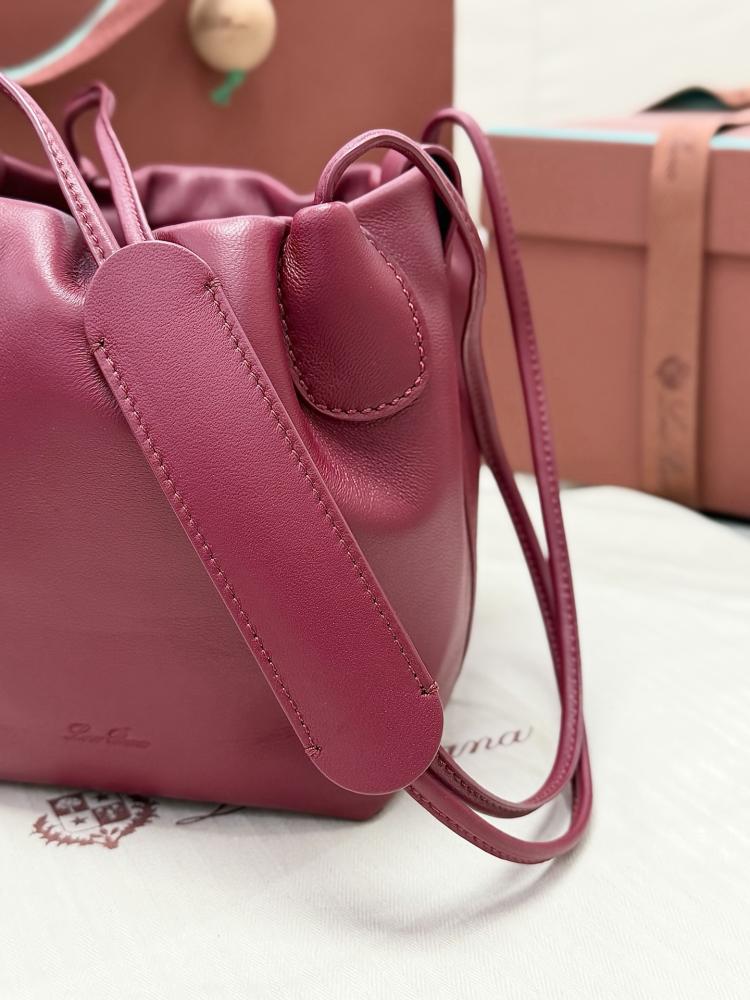 Loro Piana Bale Softy Drawstring Bucket Bag