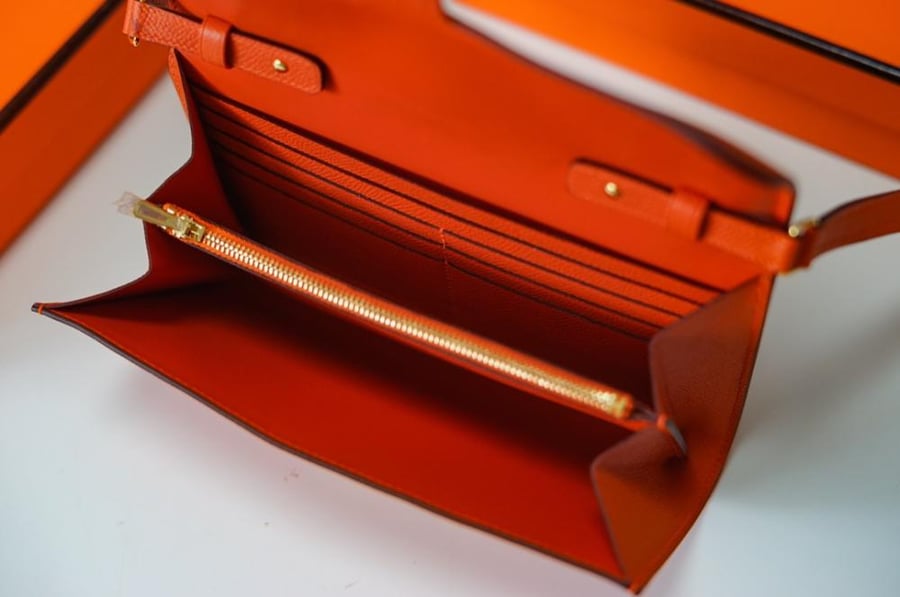 Hermes Constance To Go Wallet Bag 20cm - Orange / Gold Hardware
