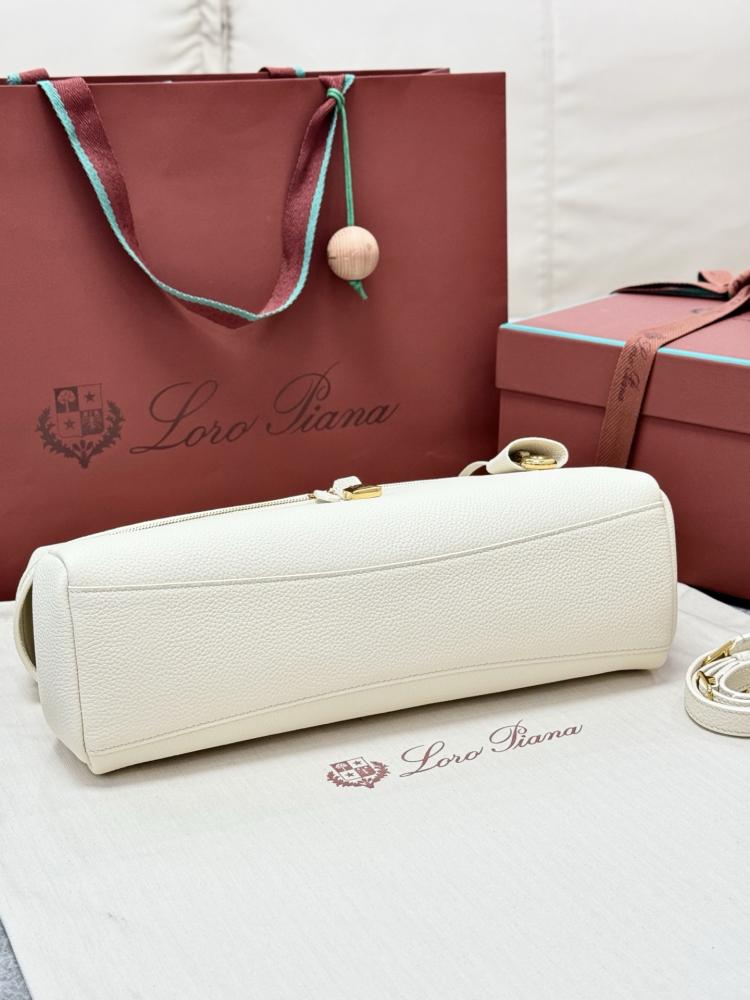 Loro Piana Elongated Extra Pocket Bag in Grained Leather