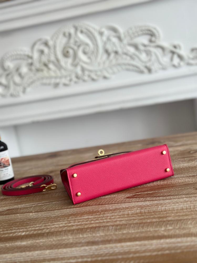 Hermes Mini Kelly II Bag 19cm - Ruby Pink / Gold Hardware