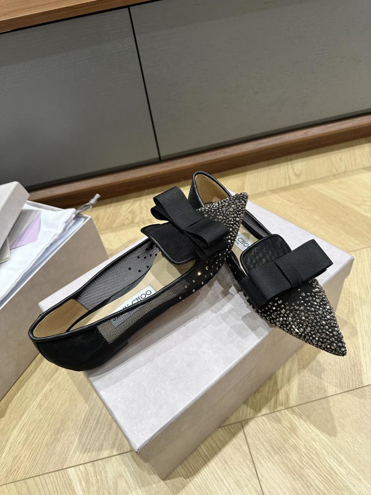 Jimmy Choo Embellished Pointed-Toe Flats 35-41