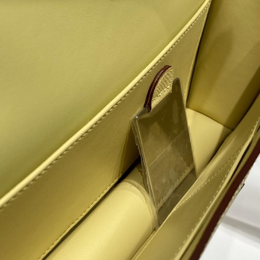 Hermes Constance Elan Bag 24cm - Butter Yellow / Silver Hardware