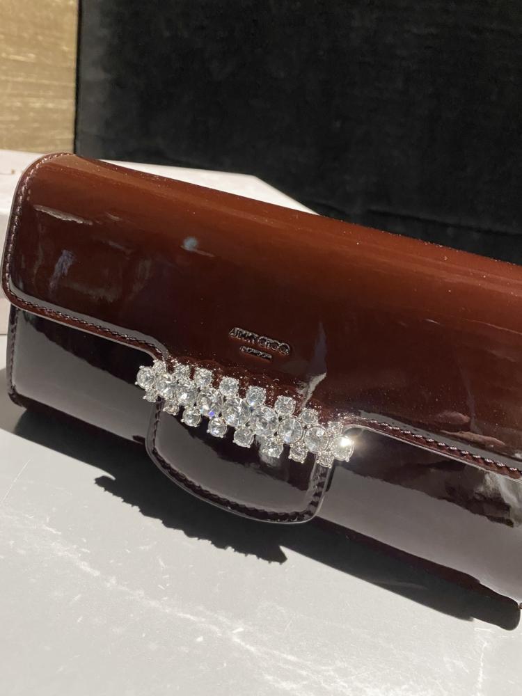 Jimmy Choo Crystal Embellished Clutch Wallet on Chain
