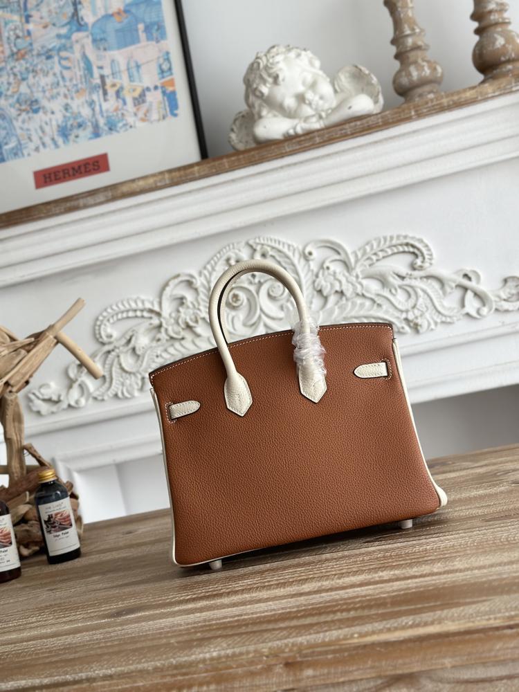Hermes Birkin Bag 25/30cm - Gold & Ecru