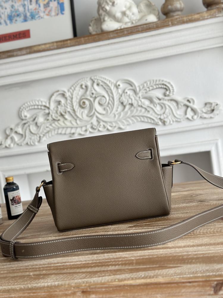 Hermes Kelly Messenger Bag 25cm - Etoupe / Gold Hardware