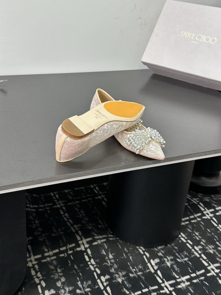 Jimmy Choo Embellished Pointed-Toe Flats 35-41
