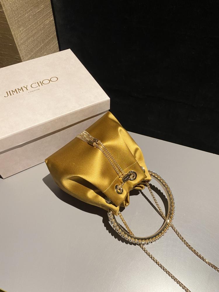 Jimmy Choo Bon Bon Satin & Crystal Embellished Bucket Bag Collection