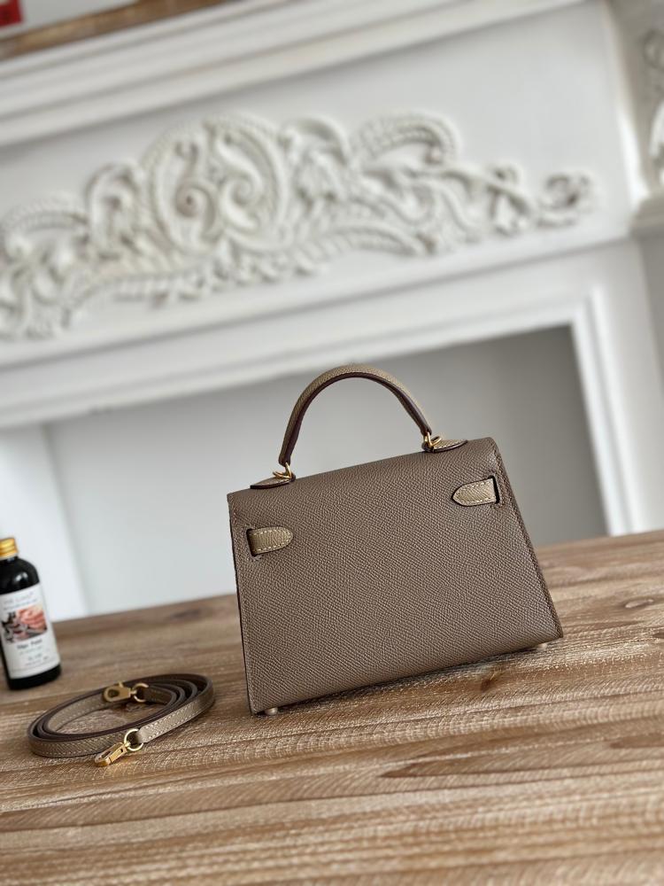Hermes Mini Kelly II Touch Bag 19cm - Etoupe & Beige / Gold Hardware