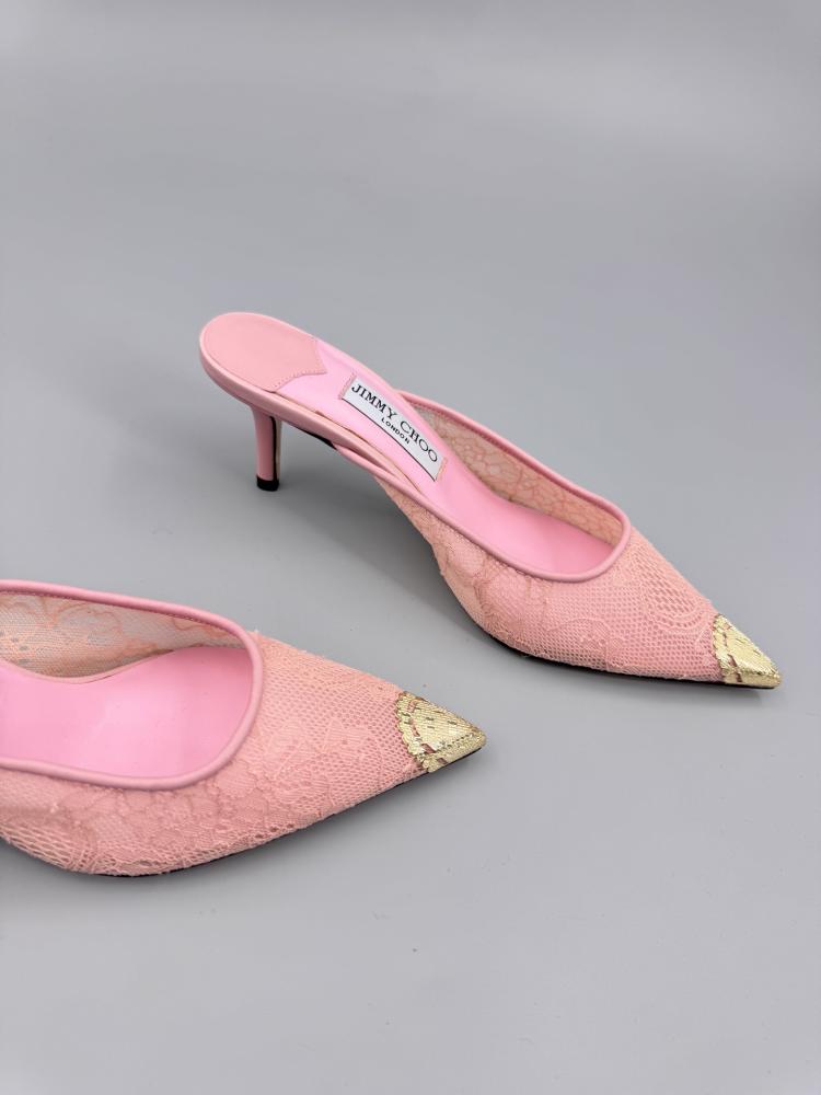 Jimmy Choo Lace Cap-Toe Mules 35-41
