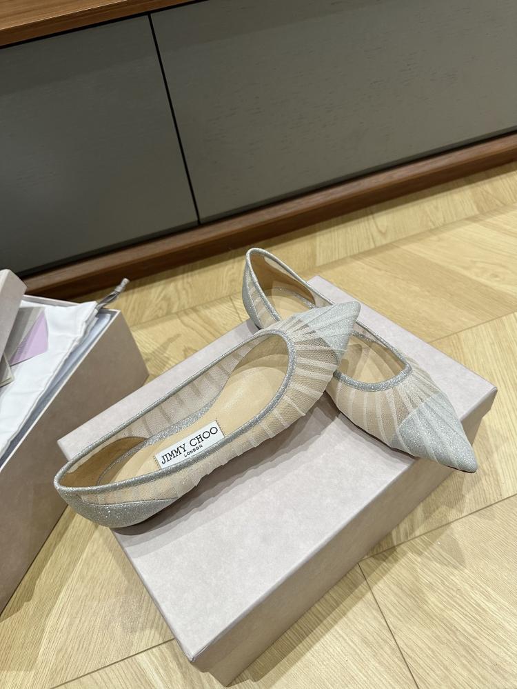 Jimmy Choo Embellished Pointed-Toe Flats 35-41