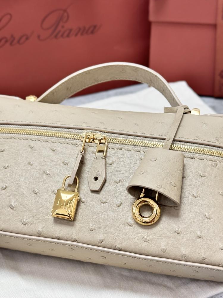 Loro Piana Smooth Leather Elongated Top Handle Bag