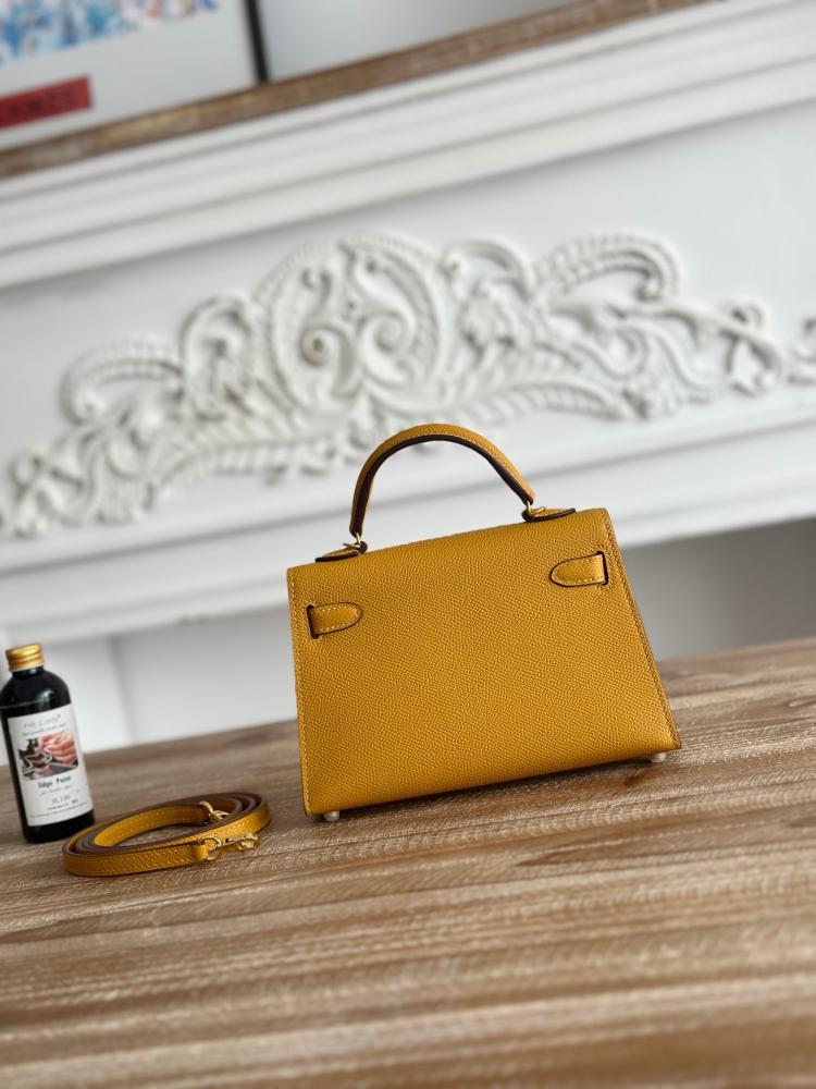 Hermes Mini Kelly II Bag 19cm - Mustard / Gold Hardware