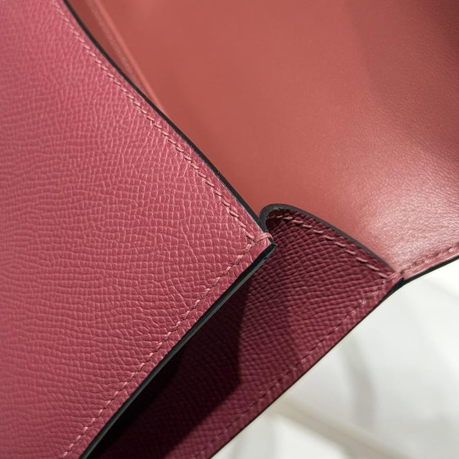 Hermes Constance Elan Bag 24cm - Burgundy / Silver Hardware