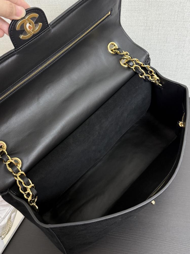 Chanel Quilted Suede Flap Bag