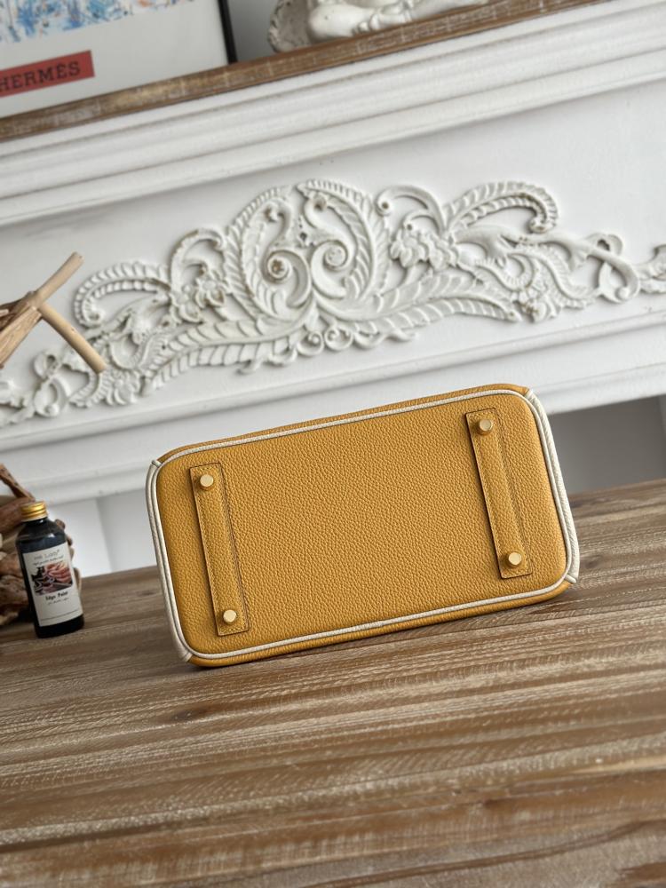 Hermes Birkin Bag 25/30cm - Mustard & Ecru