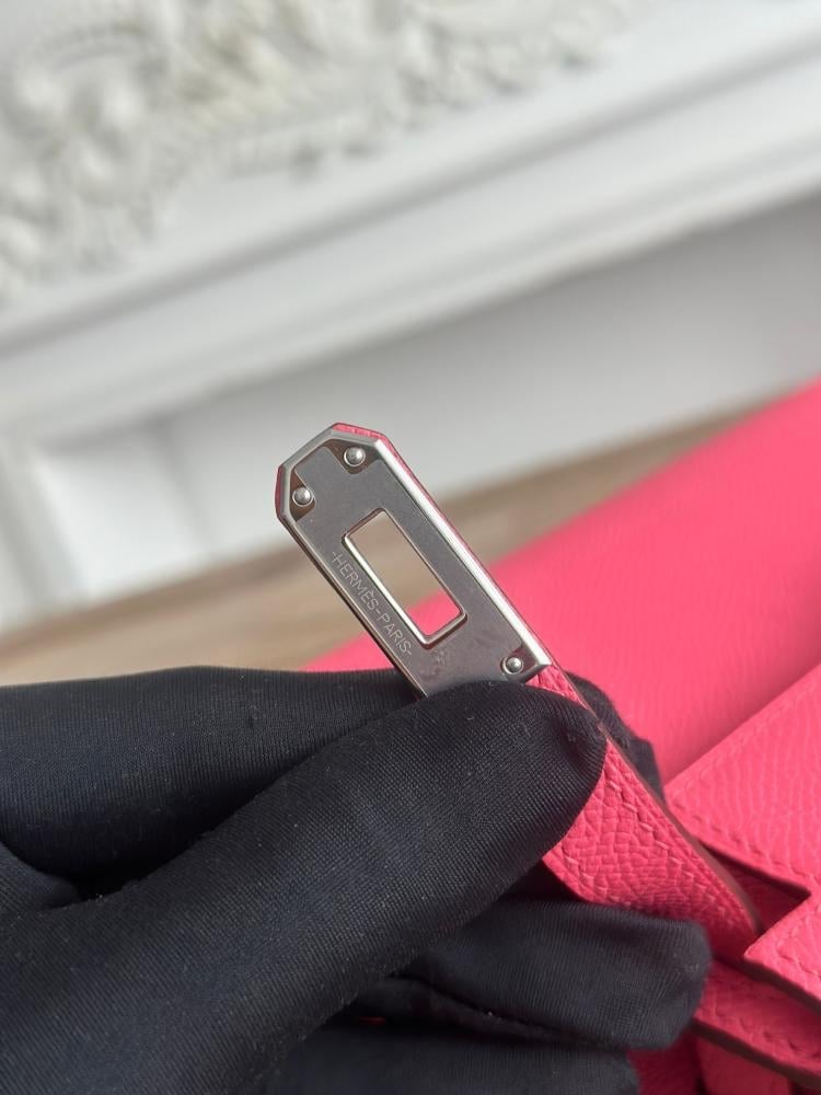 Hermes Mini Kelly II Bag 19cm - Raspberry Pink / Silver Hardware