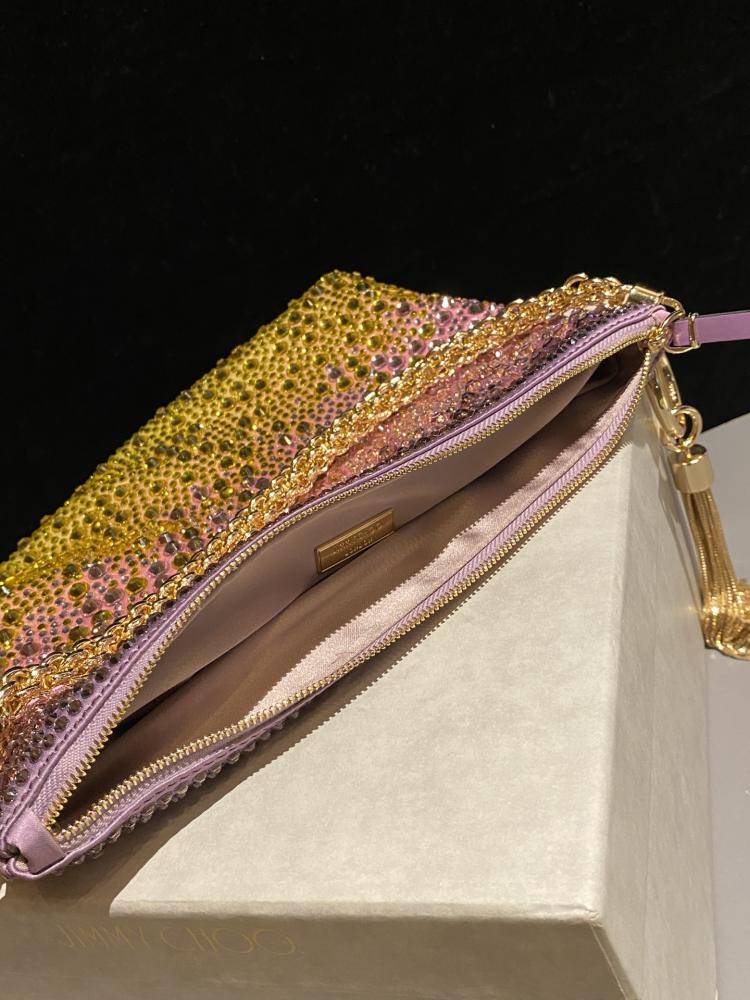 Jimmy Choo Crystal Embellished Pouch Bag