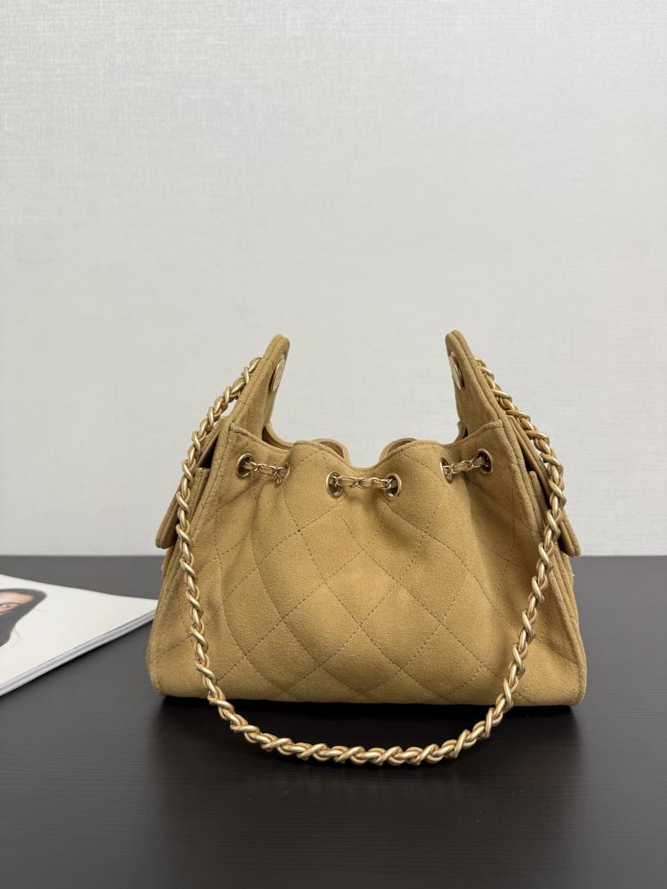 Chanel Quilted Drawstring Tote Bag