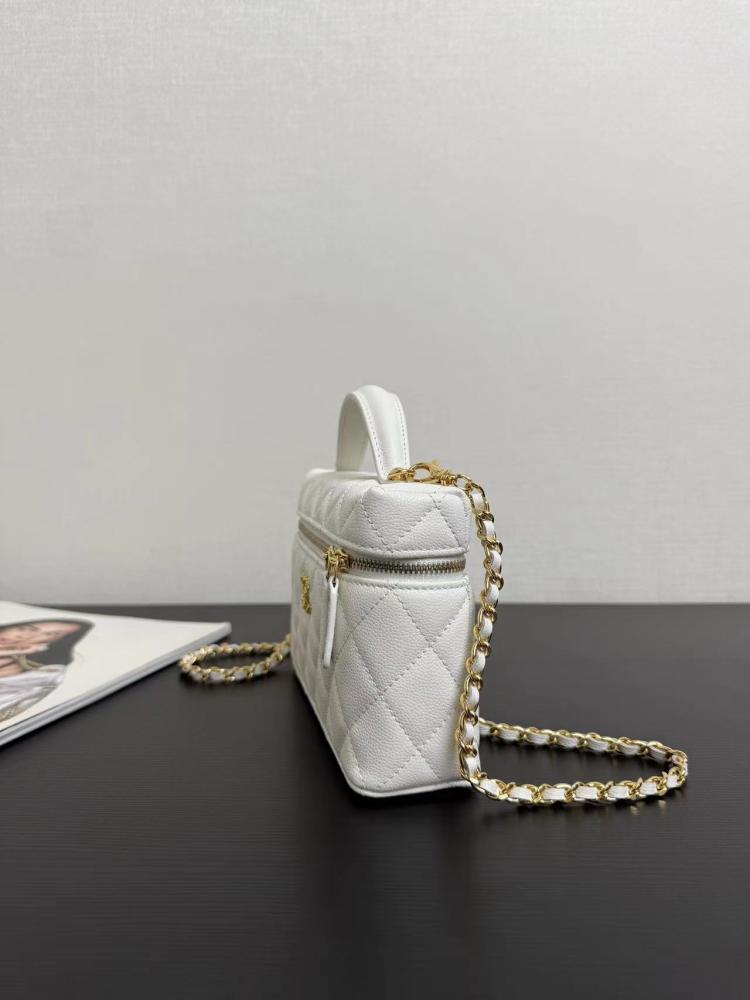 Chanel Quilted Grained Leather Vanity Case