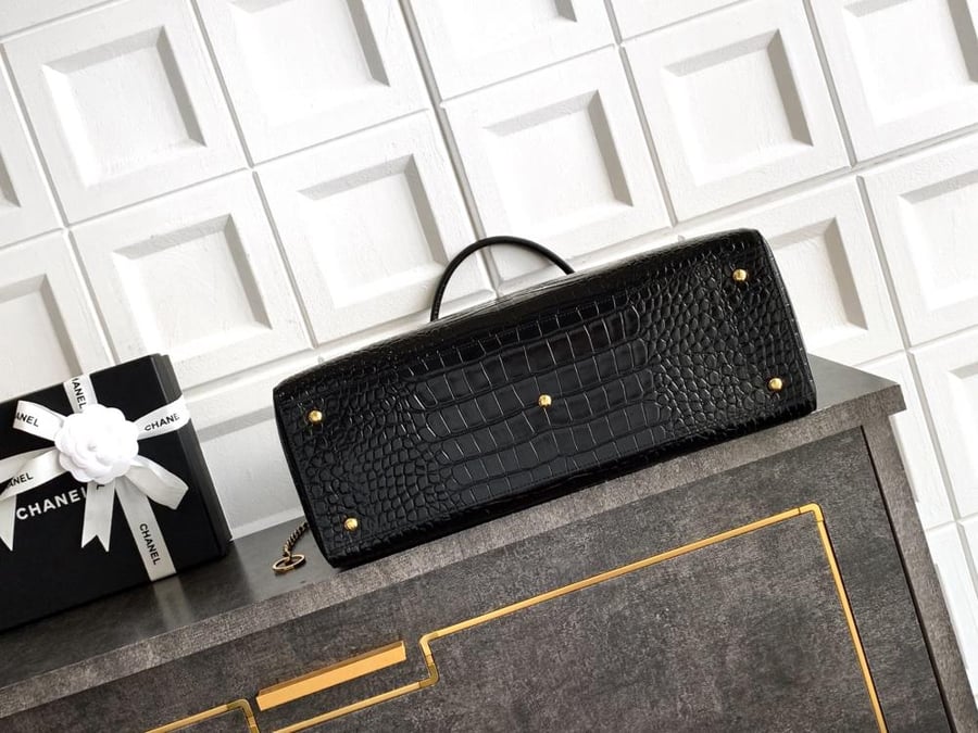 Chanel Large Croc-Embossed Tote Bag