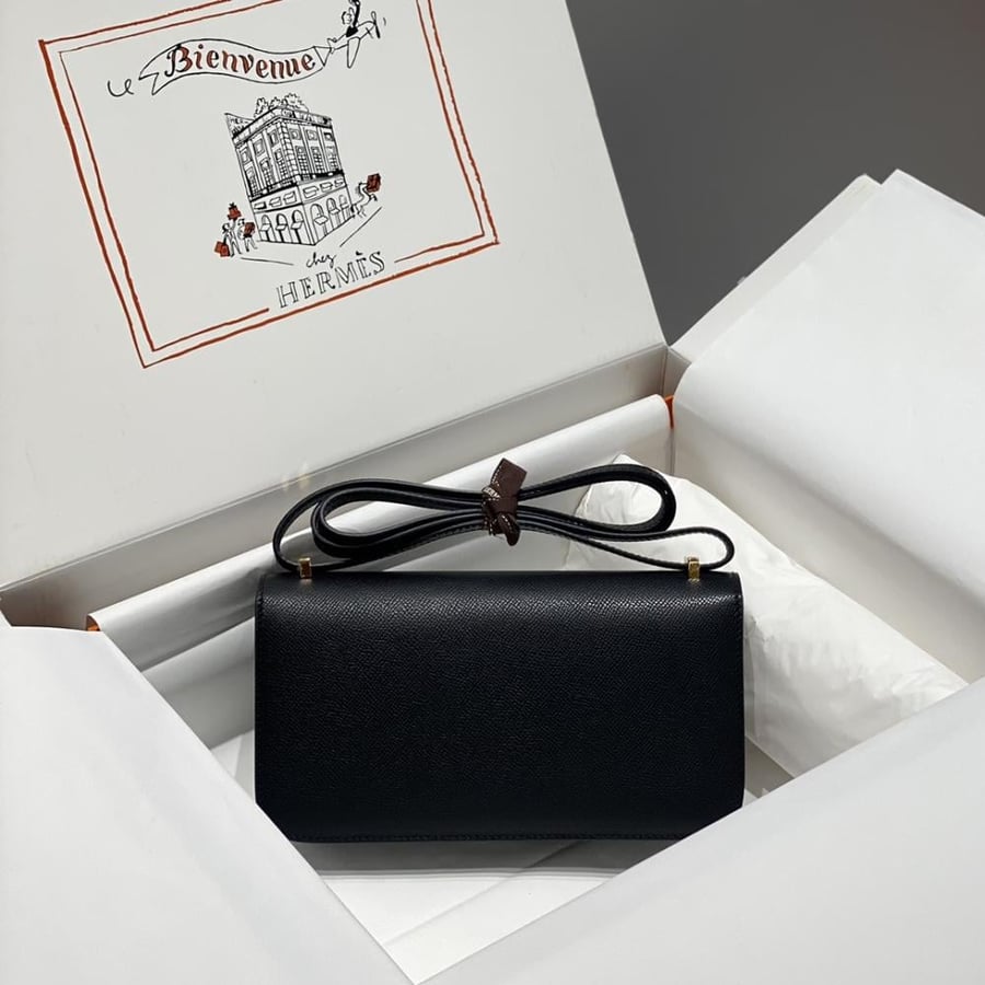 Hermes Constance Elan Bag 24cm - Black / Silver Hardware