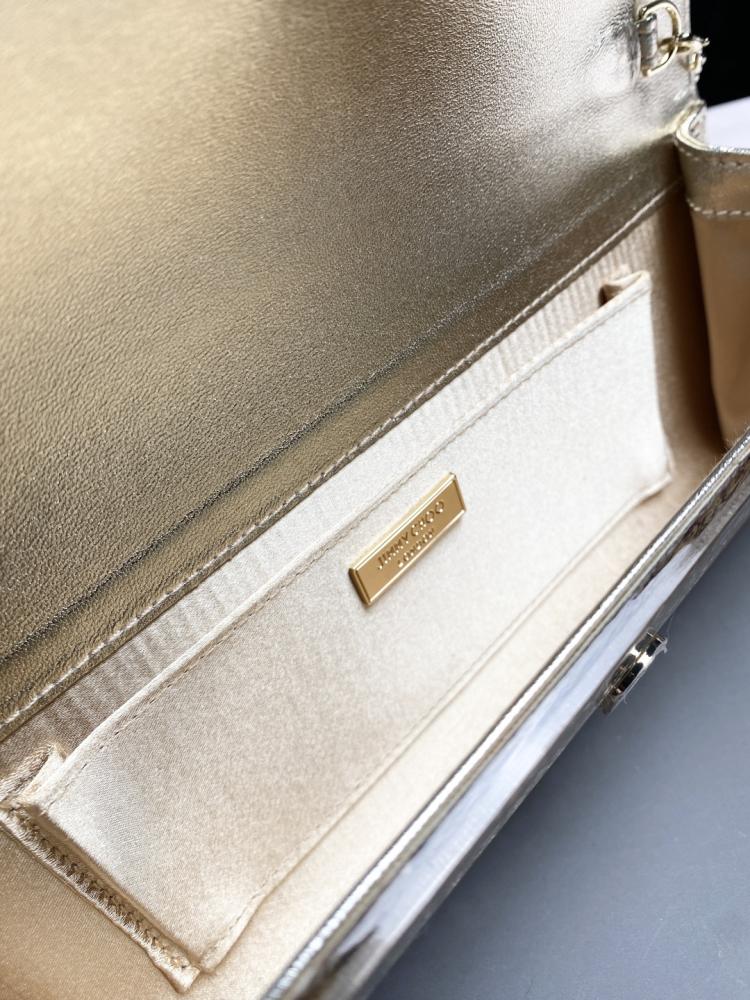 Jimmy Choo Structured Glitter Ribbed Clutch
