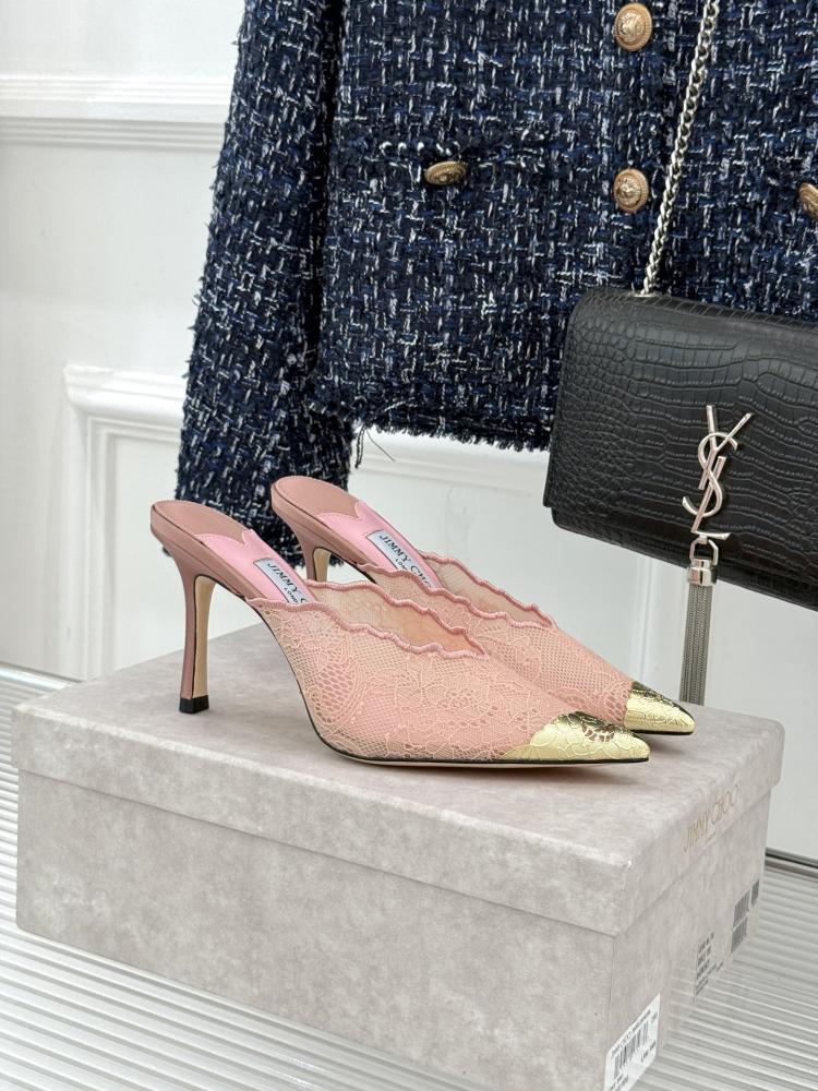Jimmy Choo Lace Cap-Toe Mules 35-41