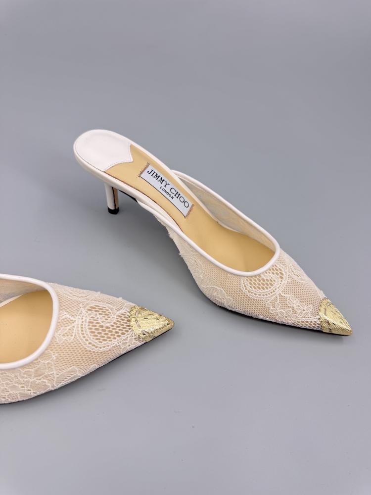 Jimmy Choo Lace Cap-Toe Mules 35-41
