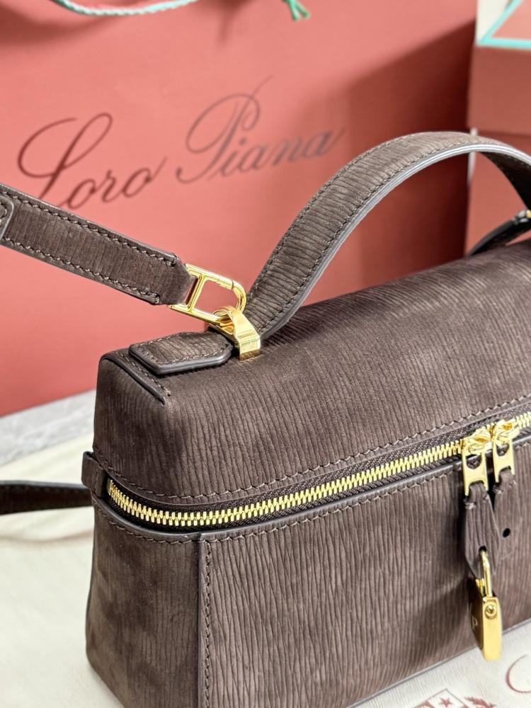 Loro Piana Smooth Leather Elongated Top Handle Bag