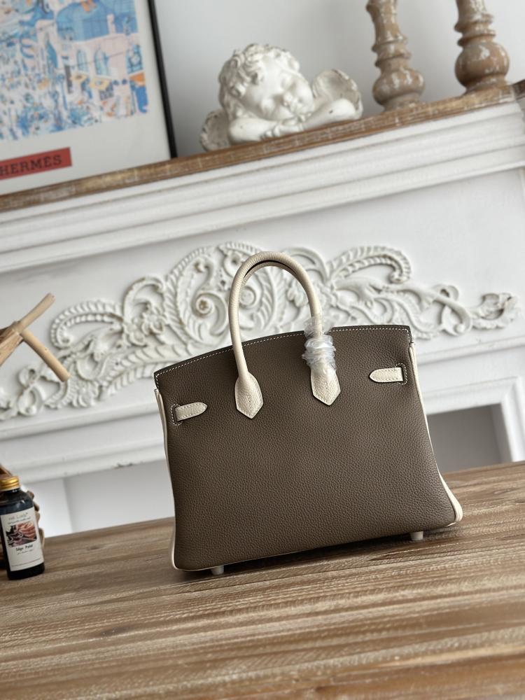 Hermes Birkin Bag 25/30cm - Etoupe & Ecru