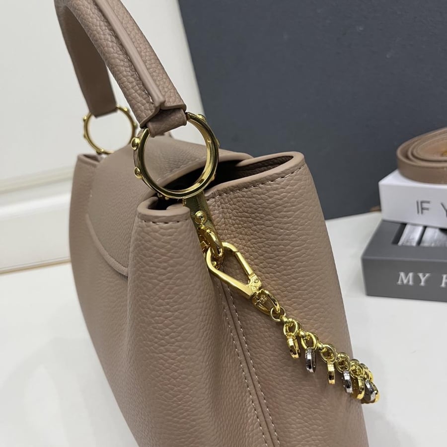 Louis Vuitton Capucines BB Leather Bag with Charms Chain