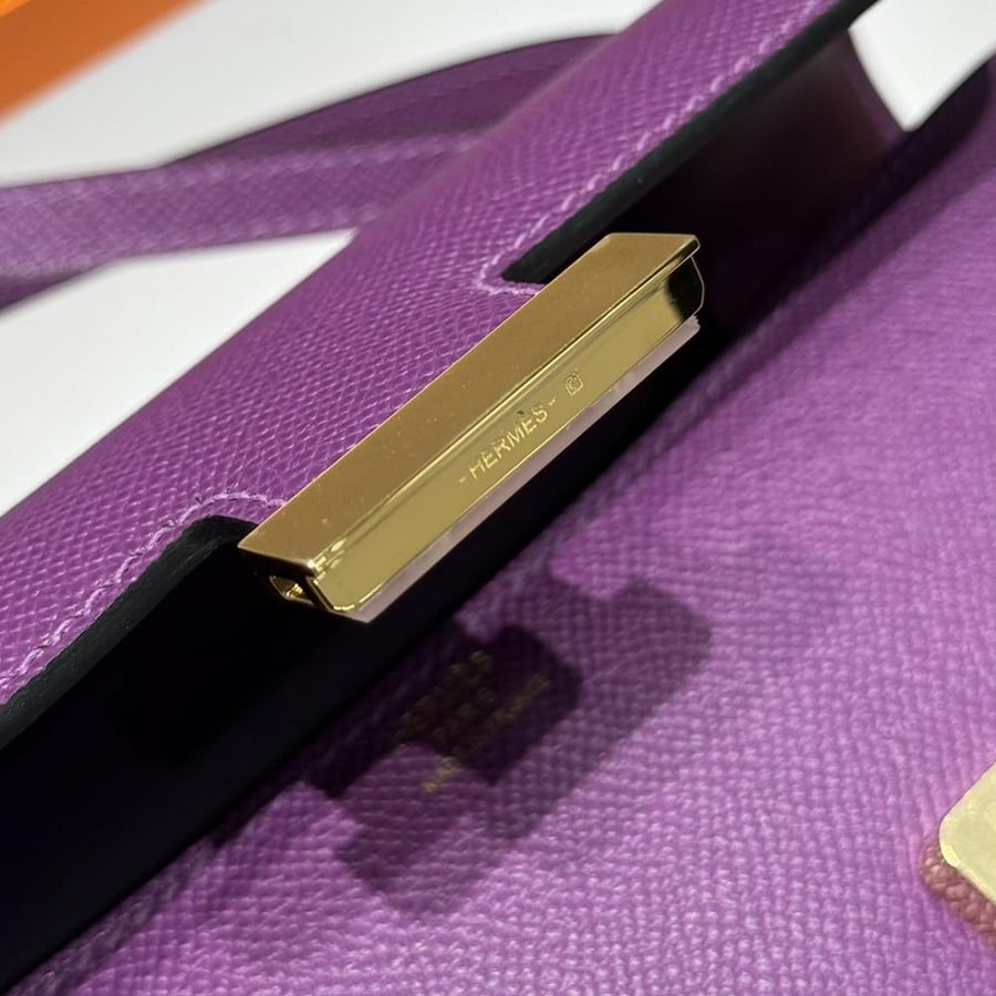 Hermes Constance Elan Bag 24cm - Purple / Gold Hardware