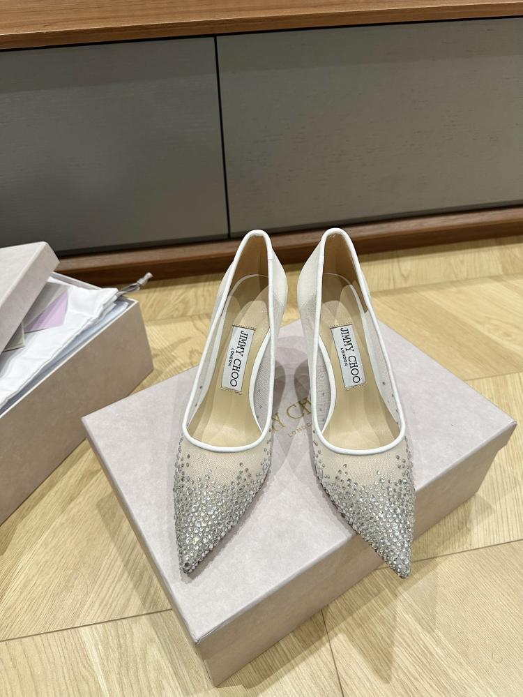 Jimmy Choo Crystal Embellished Mesh Pumps 35-41