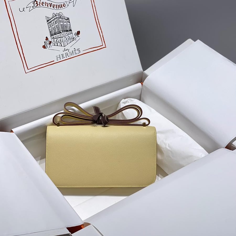 Hermes Constance Elan Bag 24cm - Butter Yellow / Silver Hardware